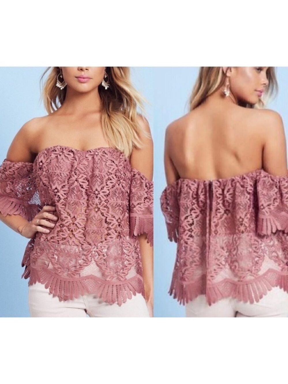 Lovers & Friends | Life's a Beach Lace Top in Mauve